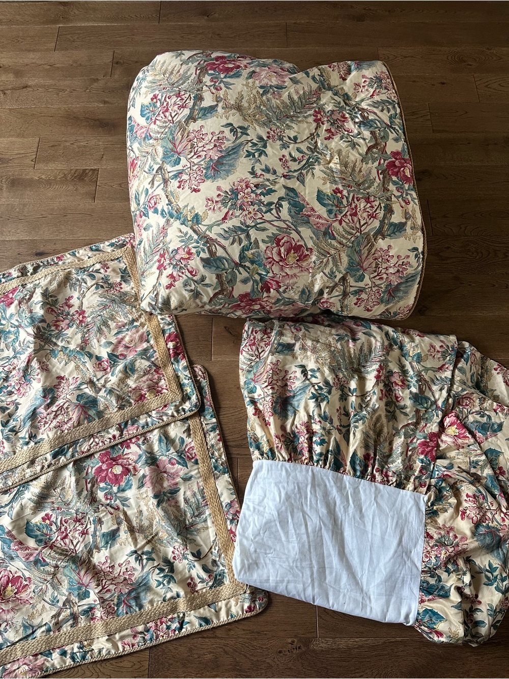RARE Vintage Ralph Lauren Tangier Floral Comforter Set Pillow Shams Bed Skirt